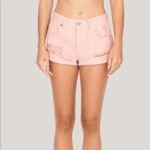 AMUSE Society pink denim shorts